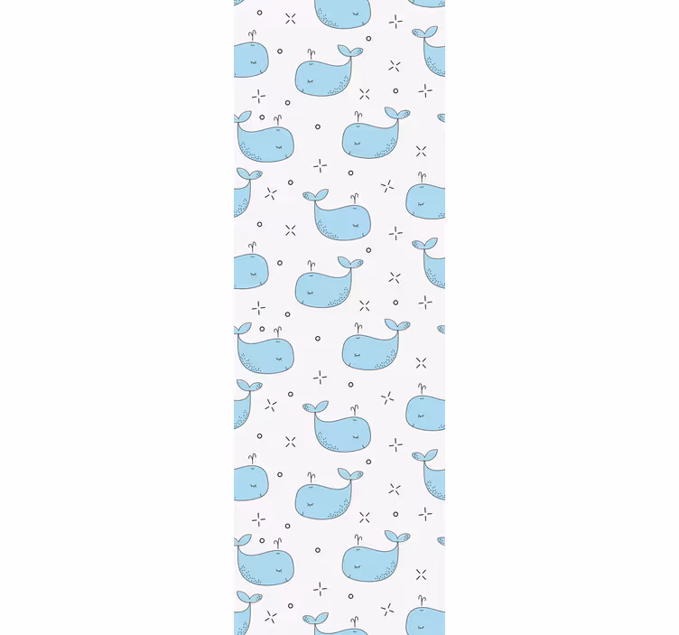 papel de parede infantil baleias azuis bebês - TenStickers