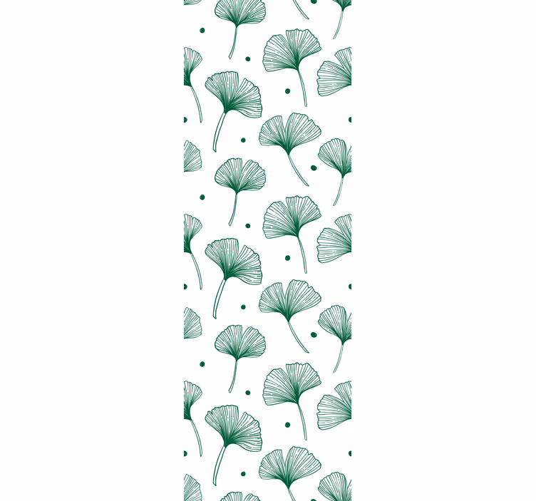 Papel de parede moderno Grandes folhas verdes de ginkgo - TenStickers