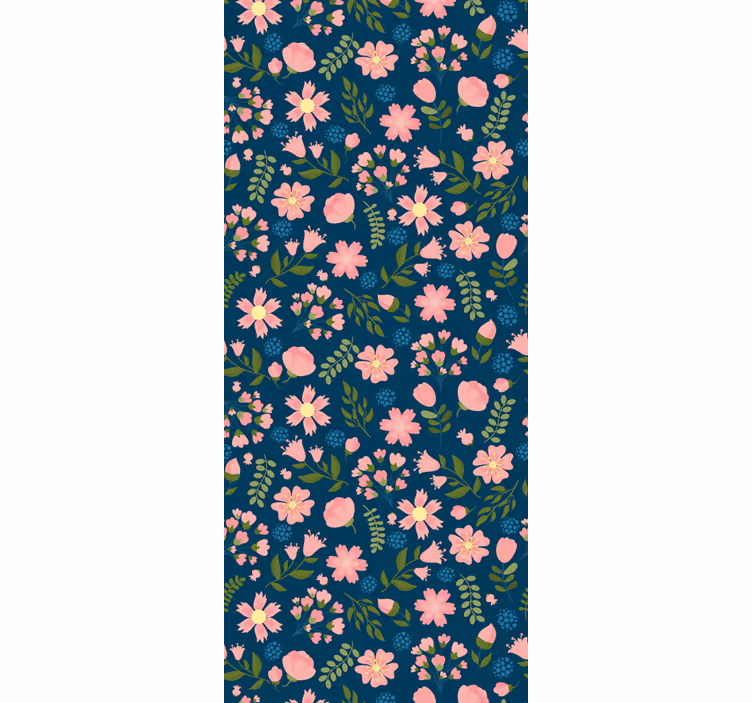 papel de parede floral Estampa floral 'floflo' azul - TenStickers