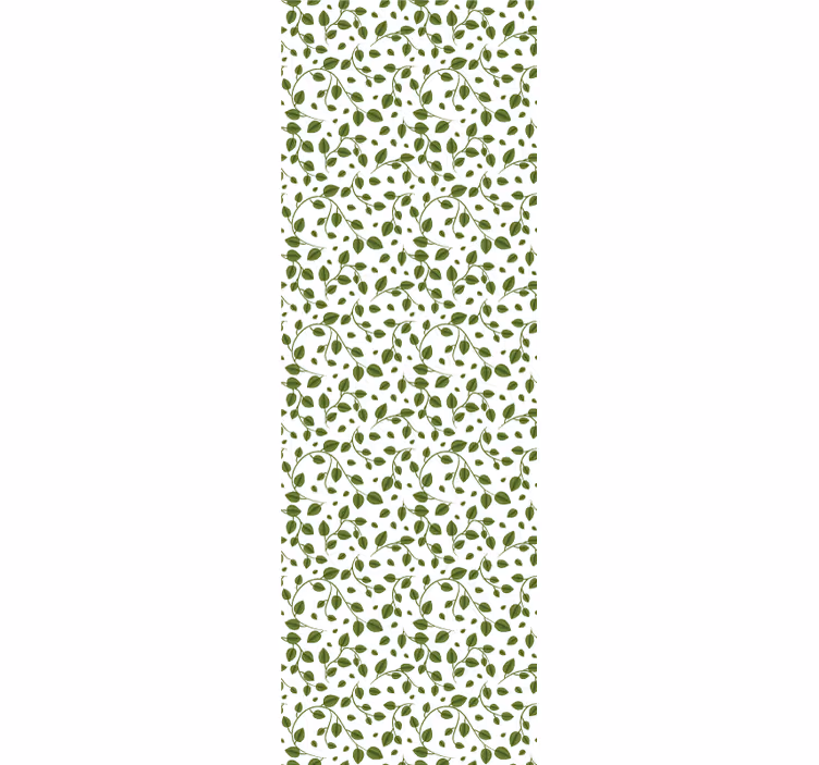 Papel de parede natureza Folhas verdes sobre fundo branco - TenStickers