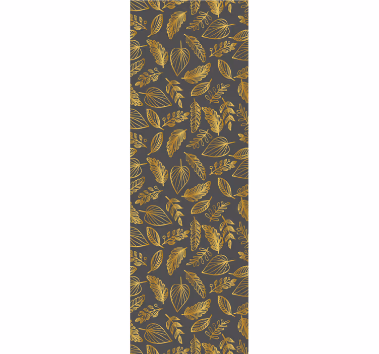 Papel de parede folhas padrão de efeito dourado elegante - TenStickers