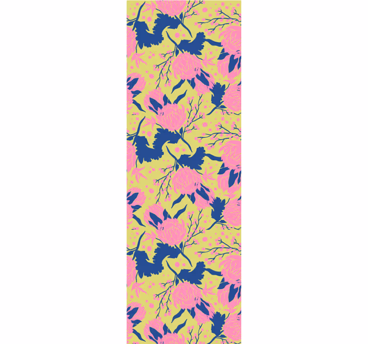 papel de parede flores padrão floral vibrante - TenStickers