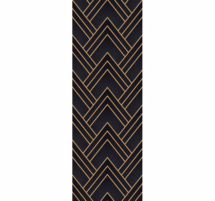 Papel de parede formas geométricas padrão zigzag dourado - TenStickers