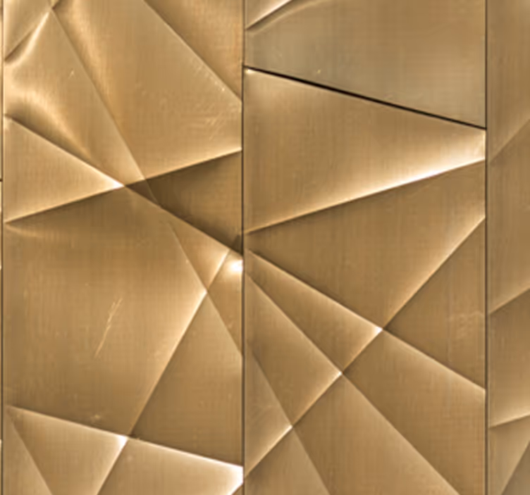 Papel de parede 3d Textura de polígono dourado - TenStickers