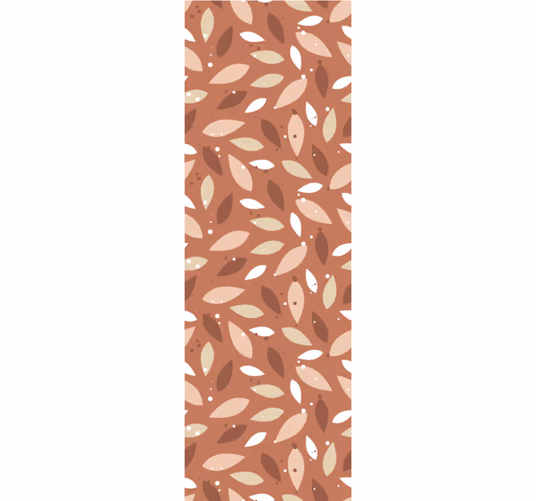 Papel de parede natureza Padrão de folhas de terracota - TenStickers