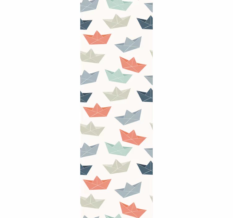 papel de parede infantil barcos de origami - TenStickers