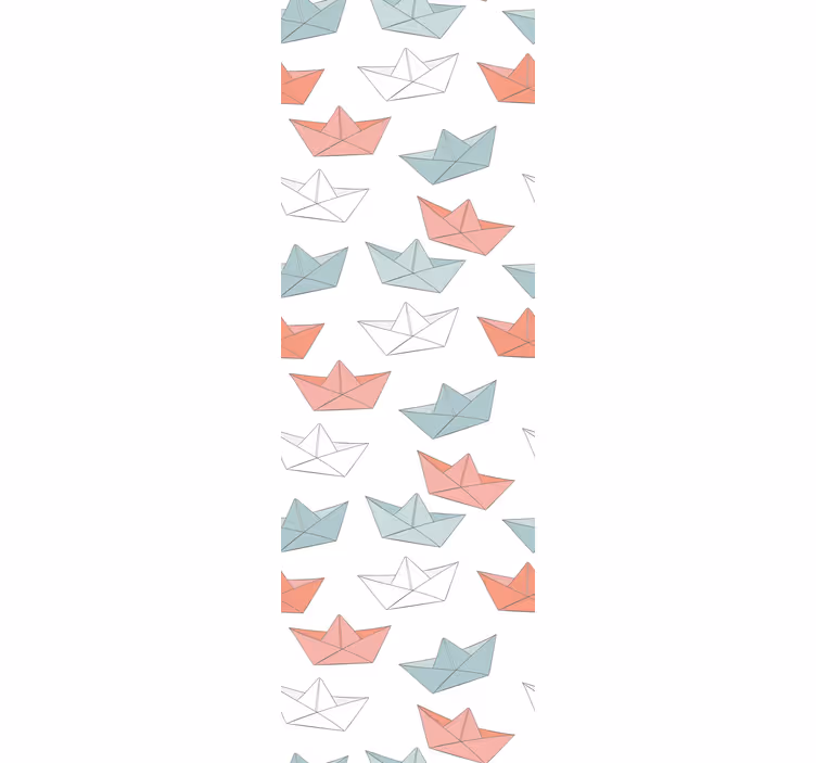 papel de parede infantil padrão de barco de origami - TenStickers