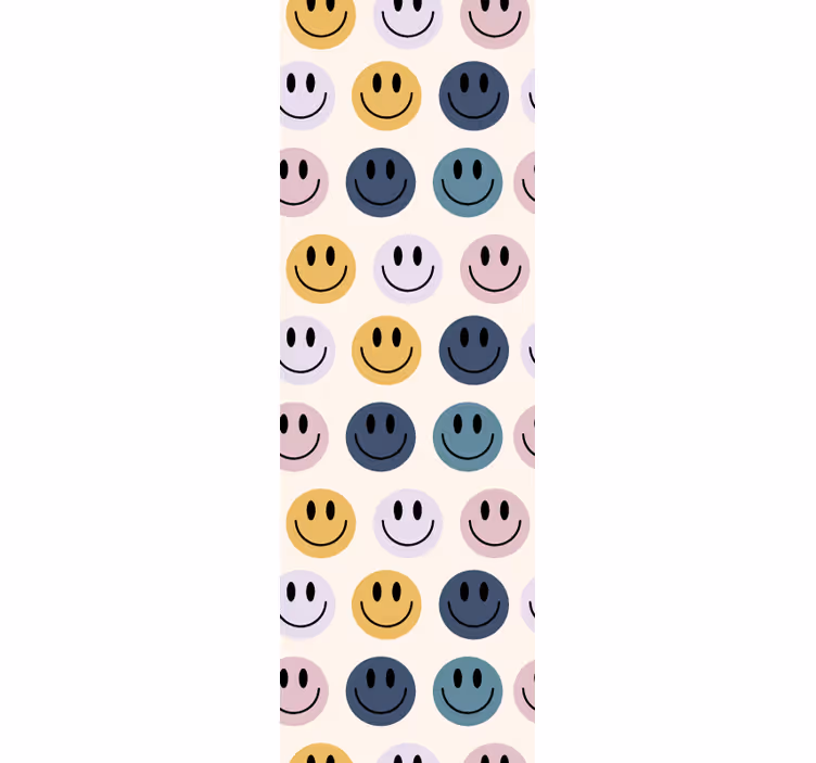 papel de parede infantil Caras sorridentes em tons pastel - TenStickers