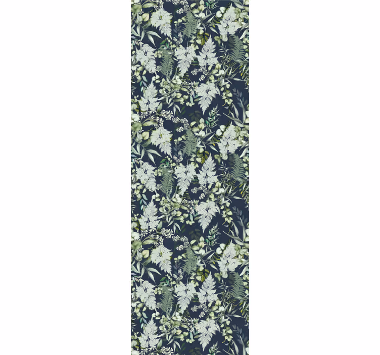 Papel de parede natureza Padrão de plantas verdes e samambaias - TenStickers