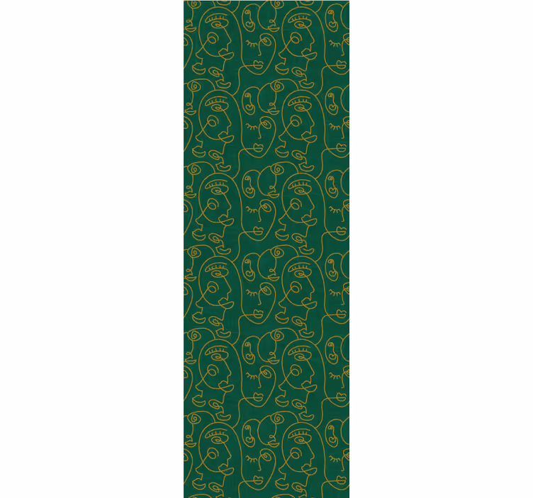 papel de parede abstracto Mulheres desenhadas verdes abstratas - TenStickers