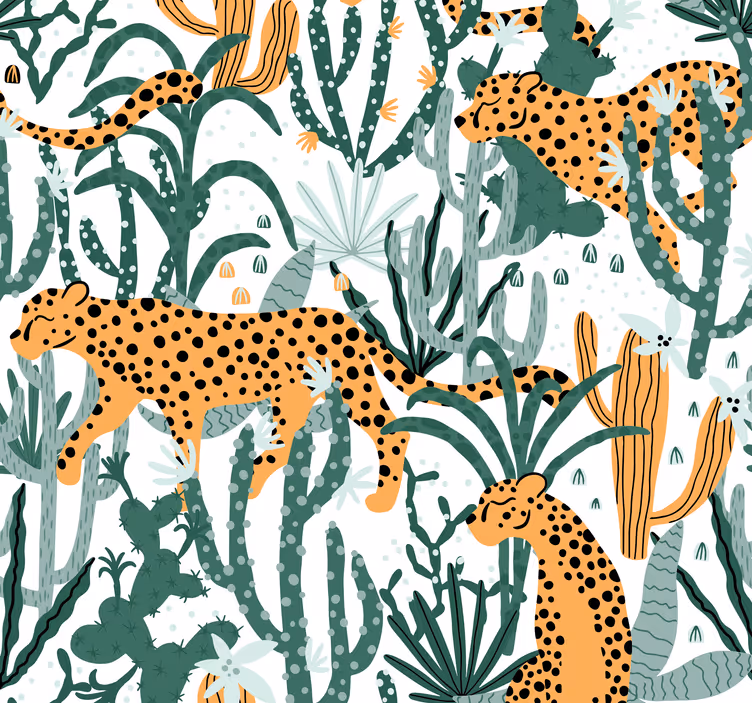 papel de parede leopardos leopardo na selva - TenStickers