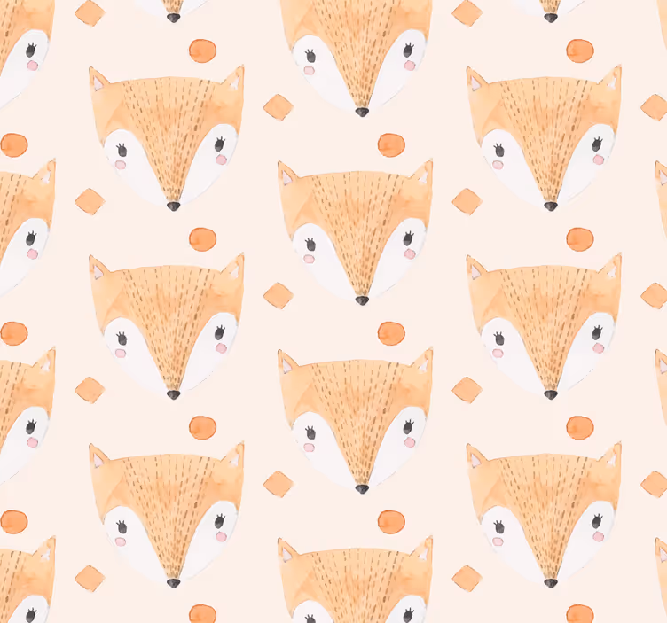 papel de parede infantil raposa pintada à mão - TenStickers
