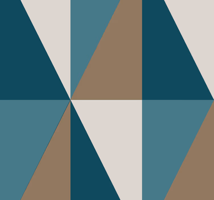 papel de parede triângulos padrão cinza e azul - TenStickers