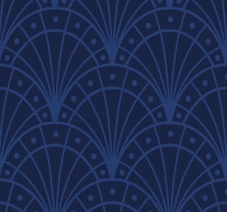 papel de parede entrada azul marinho art déco - TenStickers