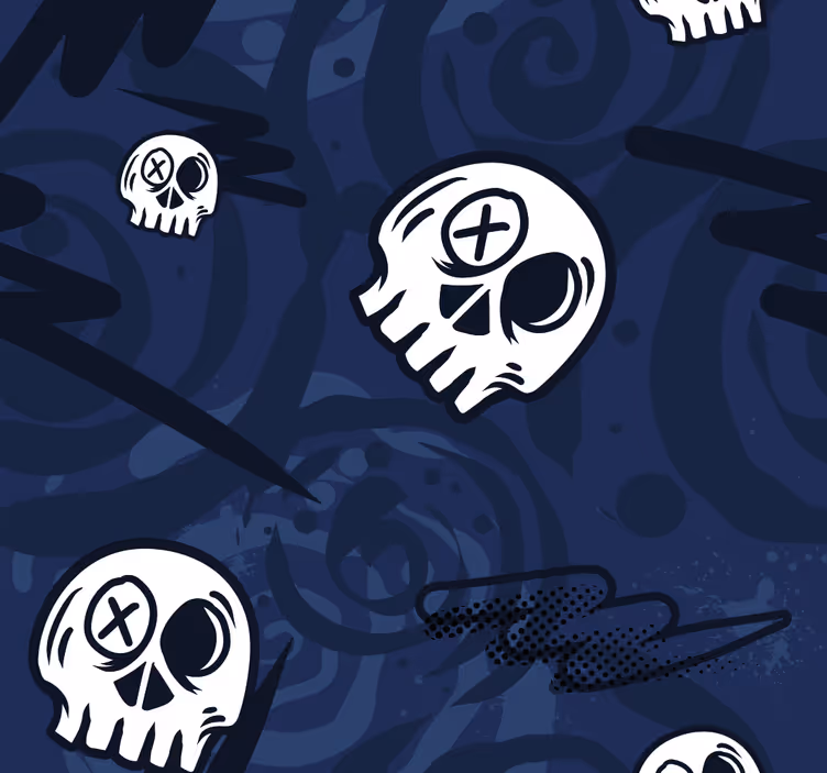 papel de parede infanto juvenil crânios de graffiti - TenStickers