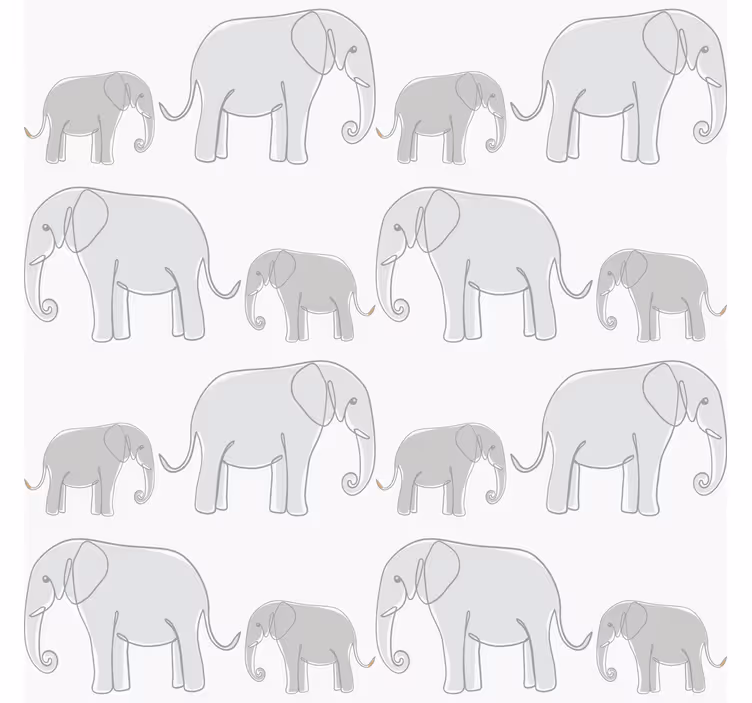 papel de parede infantil elefantes minimalistas - TenStickers