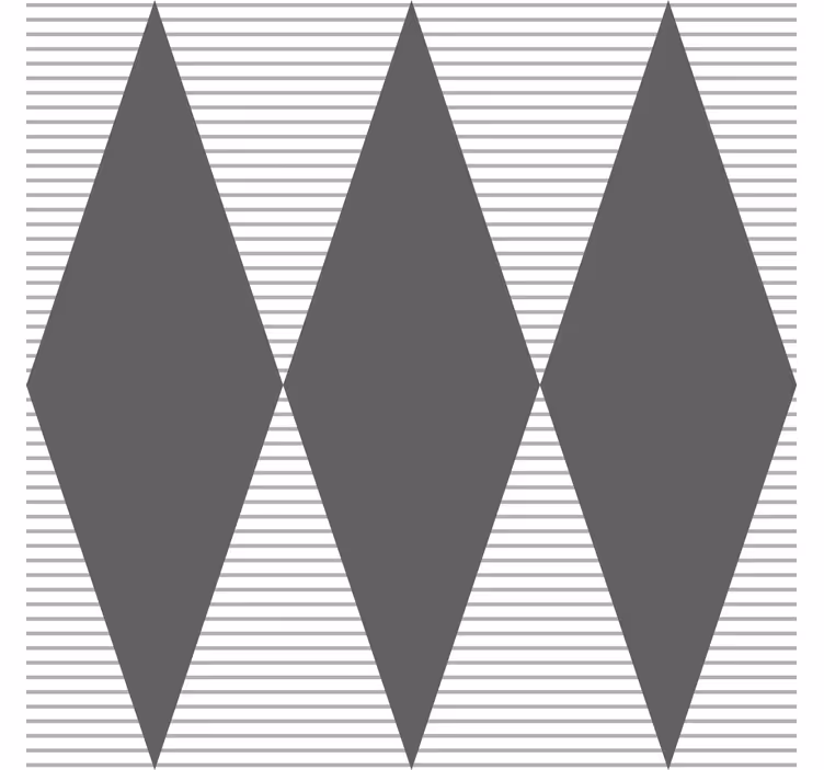 Papel de parede geométrico padrão de diamante cinza - TenStickers