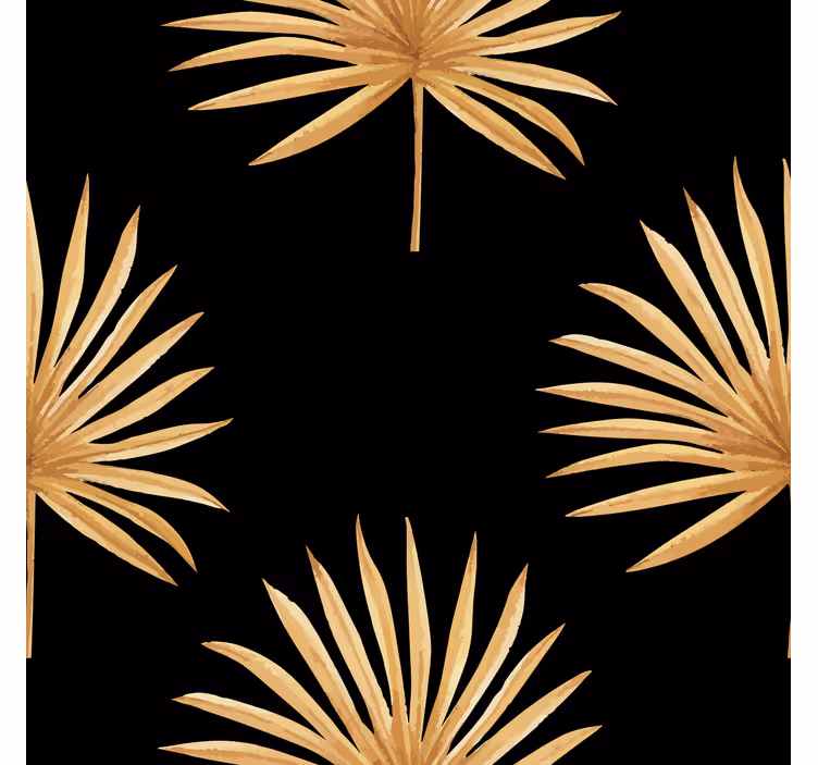 papel de parede preto padrão de samambaia - TenStickers