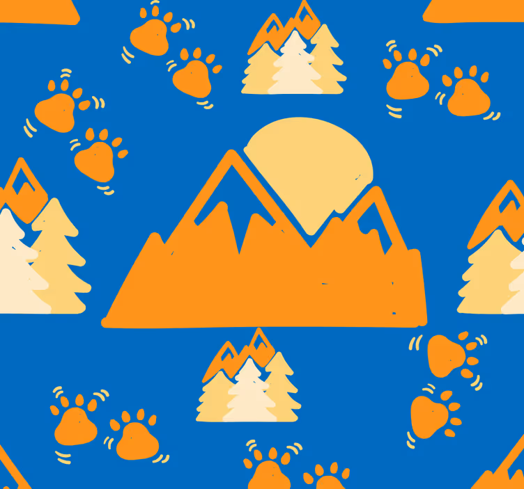 papel de parede quarto de bebé aventura do urso da montanha - TenStickers