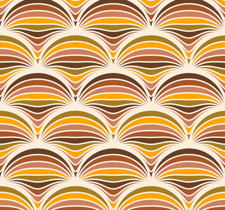 papel de parede outros vintage Padrão dos anos 70 - TenStickers
