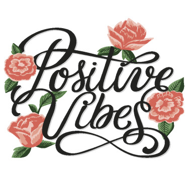 Tapetes de rato com frases Vibrações positivas - TenStickers