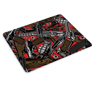 Tapetes de rato de gaming Armas e granadas durões - TenStickers
