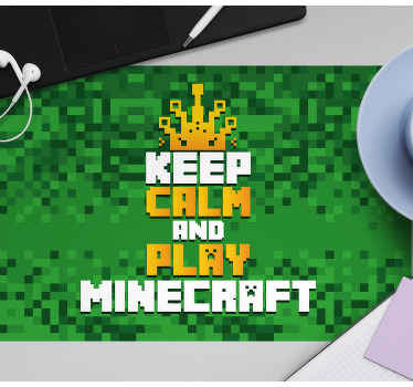 Tapetes de rato de gaming Mantenha a calma e jogue minecraft - TenStickers