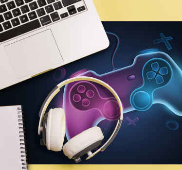 Tapetes de rato de gaming Controlador ps neon colorido - TenStickers
