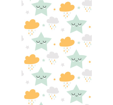 Estore de rolo quarto de bebé padrão de nuvens sonolentas - TenStickers