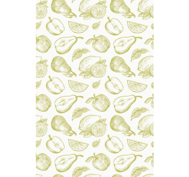 Padrão verde cortina de frutas e vegetais - TenStickers