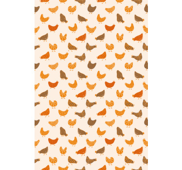 Estor animal com padrão de pássaro laranja e marrom - TenStickers