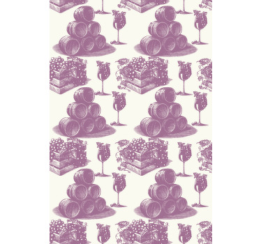 Padrão vintage francês em cortina clássica violeta - TenStickers