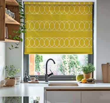 Estore de rolo para cozinha padrão de círculos amarelos - TenStickers