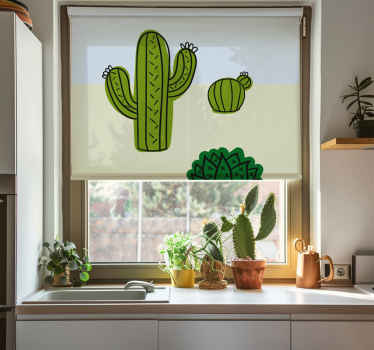 Estore de rolo para cozinha planta cacto - TenStickers