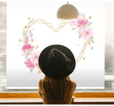 Moldura em forma de lareira floral cortina de flores - TenStickers