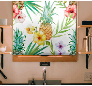 Abacaxi pintado com cortina de frutas e vegetais - TenStickers