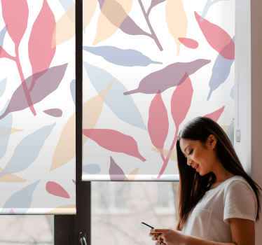 Folhas coloridas com padrão de flores e plantas cegas - TenStickers