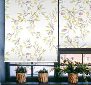 Aquarela original folhas verdes cortinas de banheiro - TenStickers