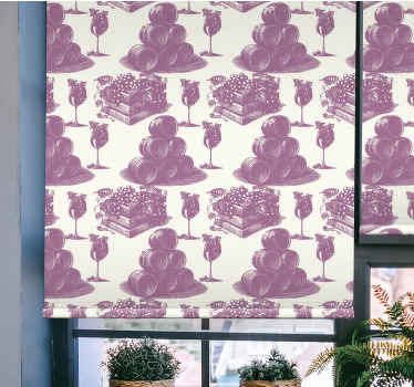 Padrão vintage francês em cortina clássica violeta - TenStickers