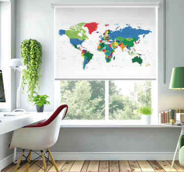 Estore de rolo do mapa mundial cartografia política - TenStickers