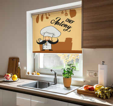 Estore de rolo para cozinha chef personalizado - TenStickers