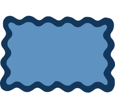 Individuais de mesa em vinil modernos borda ondulada azul - TenStickers