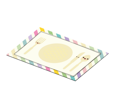 Individuais de mesa Talheres e prato colorido - TenStickers
