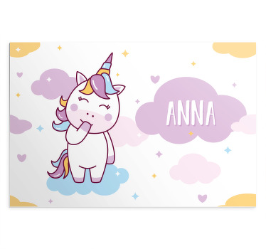 Individuais de mesa Unicórnio personalizável - TenStickers
