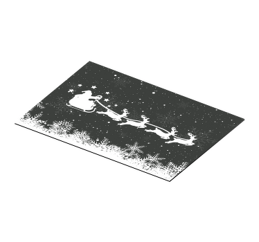 Individuais de mesa de Natal Trenó de papai noel preto e branco - TenStickers