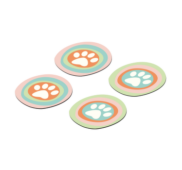 Individuais de mesa em vinil originais tigela de patas de animais - TenStickers
