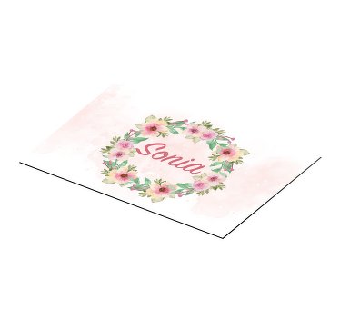 Individuais de mesa com nome flores em aquarela - TenStickers