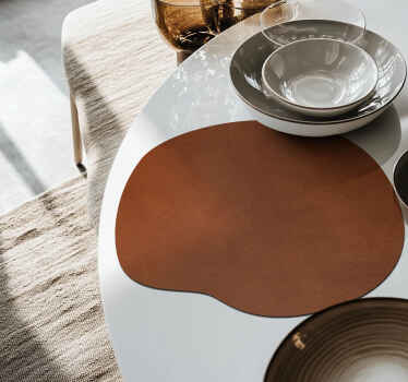 Individual de mesa textura de couro marrom - TenStickers