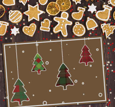 árvores de natal fundo marrom individuais de mesa - TenStickers