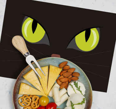Individual de mesa redondo Gato de halloween - TenStickers